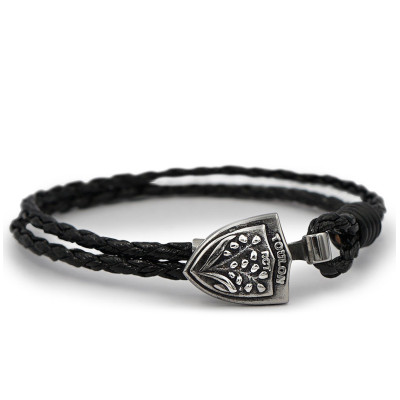 RCT leather crochet bracelet