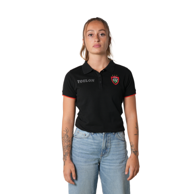 Women's black polo shirt Un brin provençal
