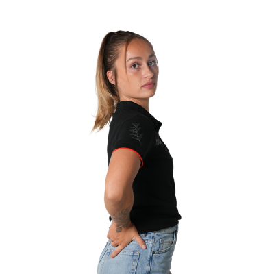 Women's black polo shirt Un brin provençal