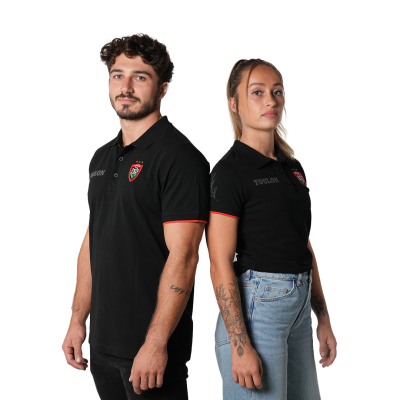 Women's black polo shirt Un brin provençal
