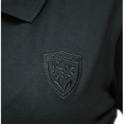 Women's black polo shirt black logo