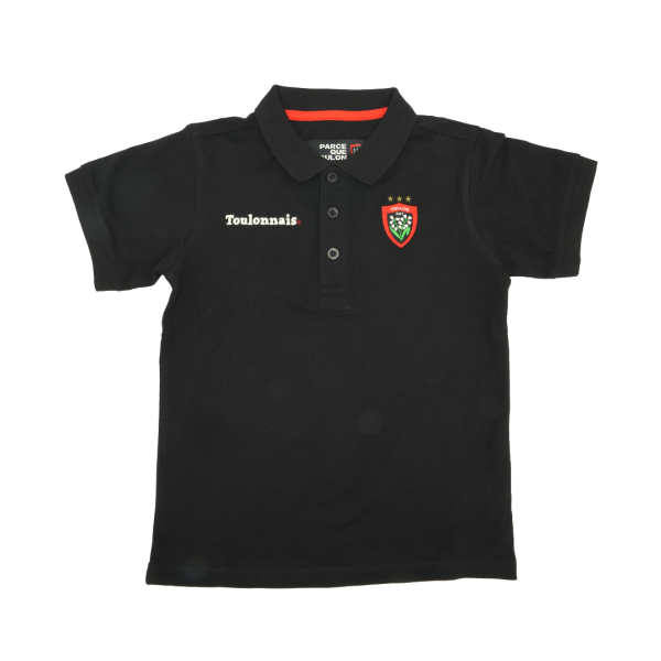 Children's black polo shirt Toulon