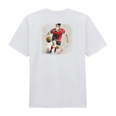 T-shirt RCT blanc Rugby manches courtes Serge Blanco